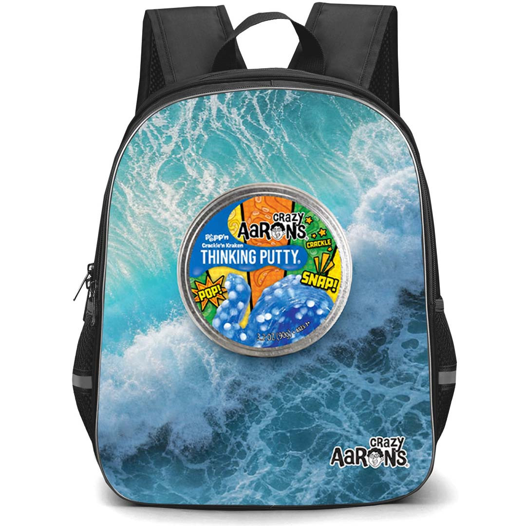 Crazy Aarons Backpack School Bag StudentPack - Crazy Aarons Kraken Blue Putty Sea Wave Poster