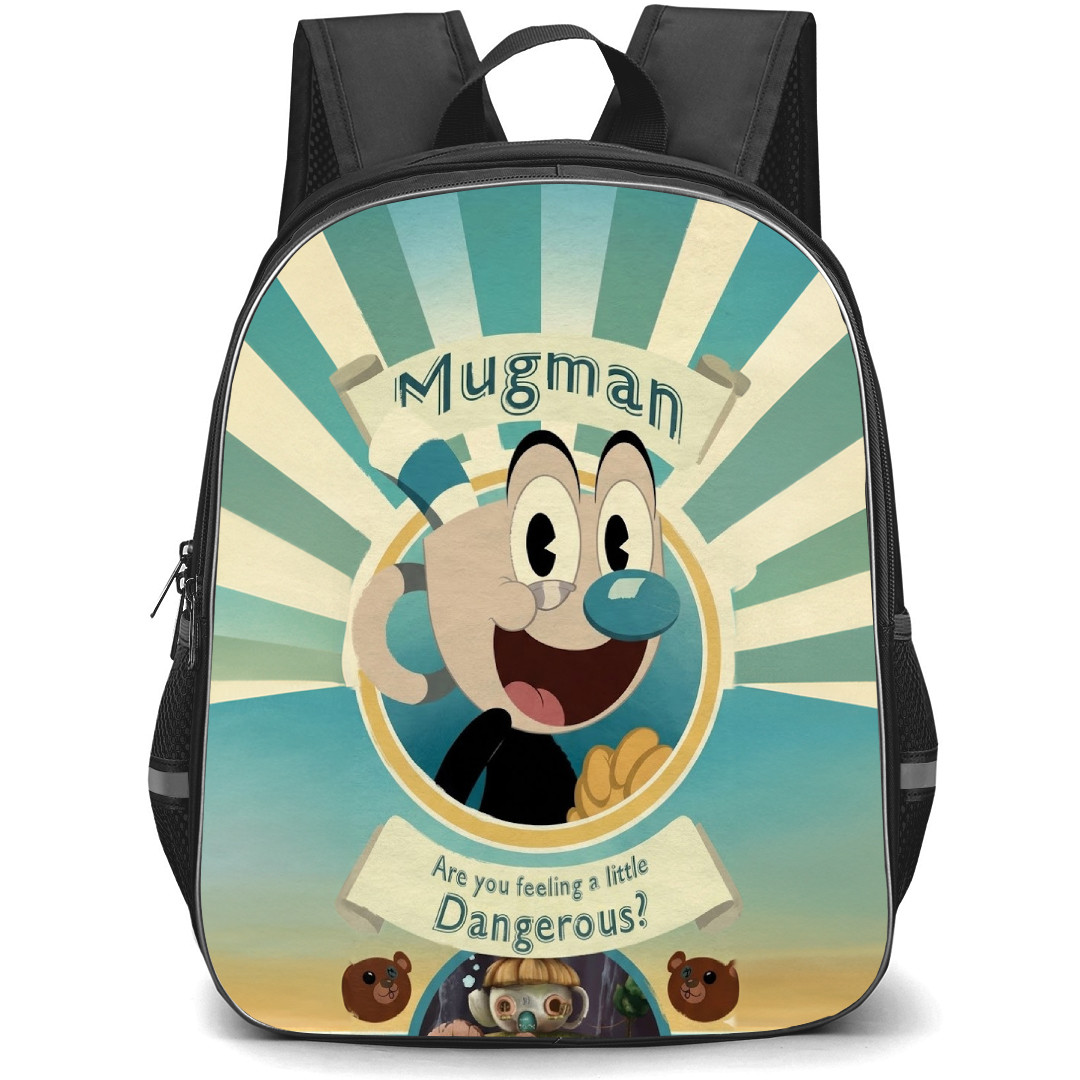 Cuphead Backpack School Bag StudentPack - Cuphead Are You Feeling A Little Dangerous Phrase Poster