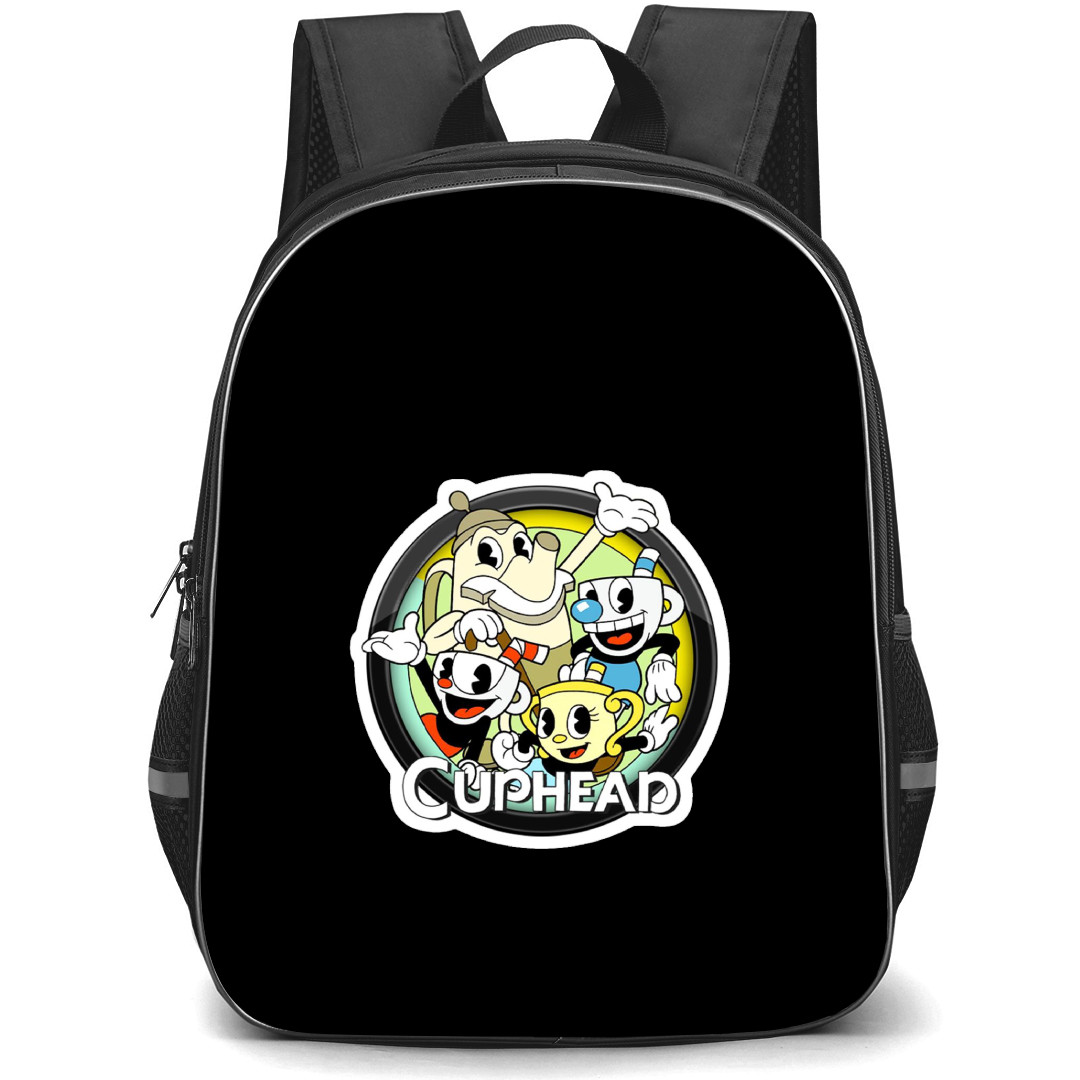 Cuphead Backpack School Bag StudentPack - Cuphead Characters Series Logo Sticker