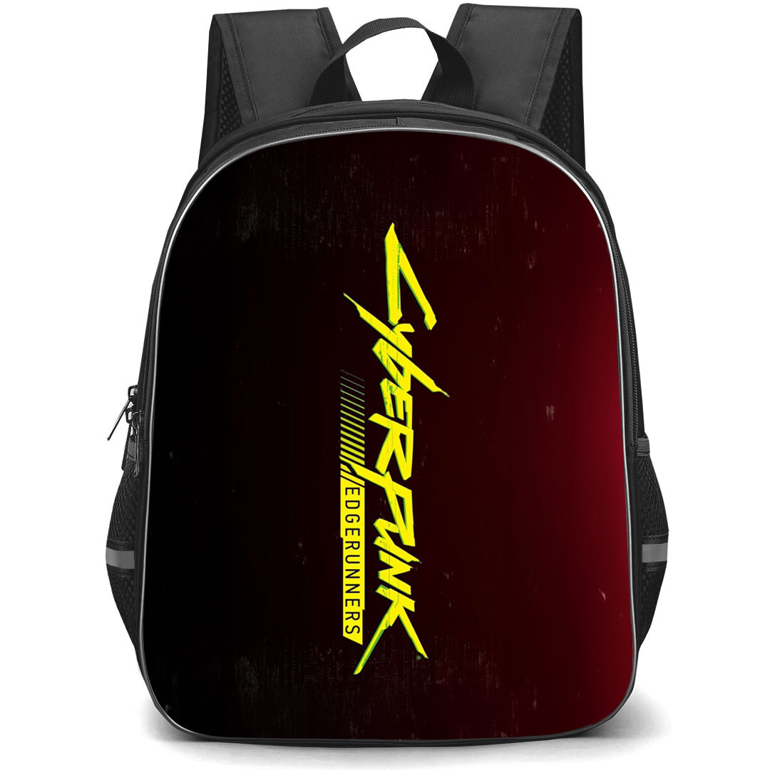 Cyberpunk Edgerunners Backpack StudentPack - Cyberpunk Edgerunners Yellow Logo On Black Background