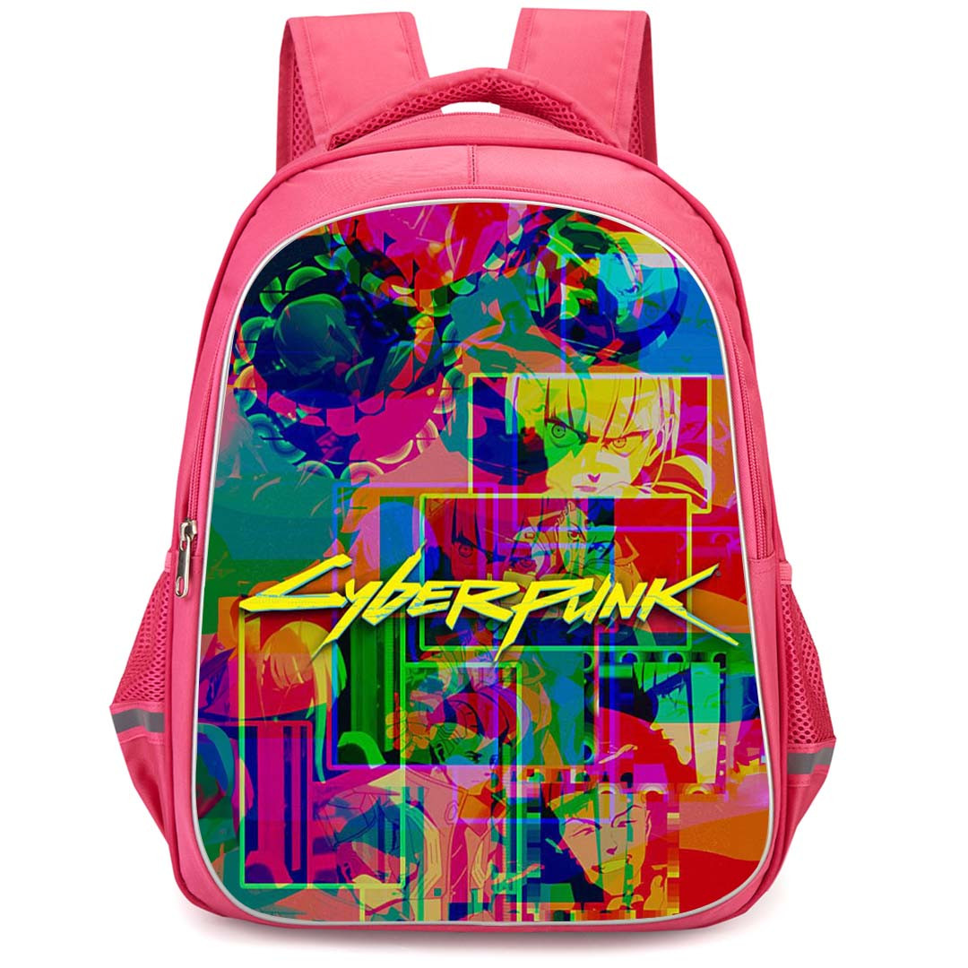 Cyberpunk 2077 Backpack StudentPack - Cyberpunk 2077 Logo On Anime Art