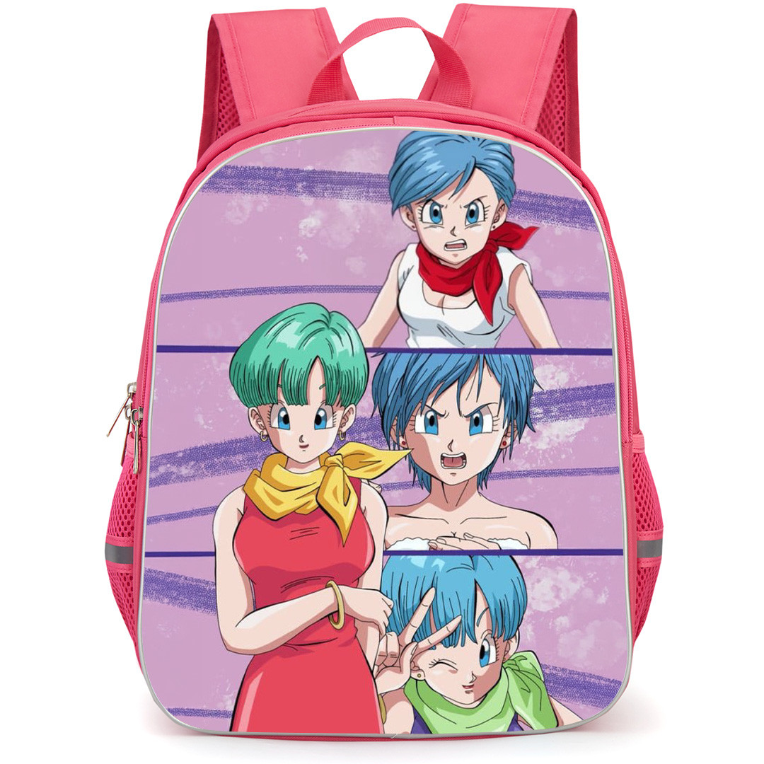 Dragon Ball Z Bulma Backpack School Bag StudentPack - Bulma Different Mood Purple Portrait Collage