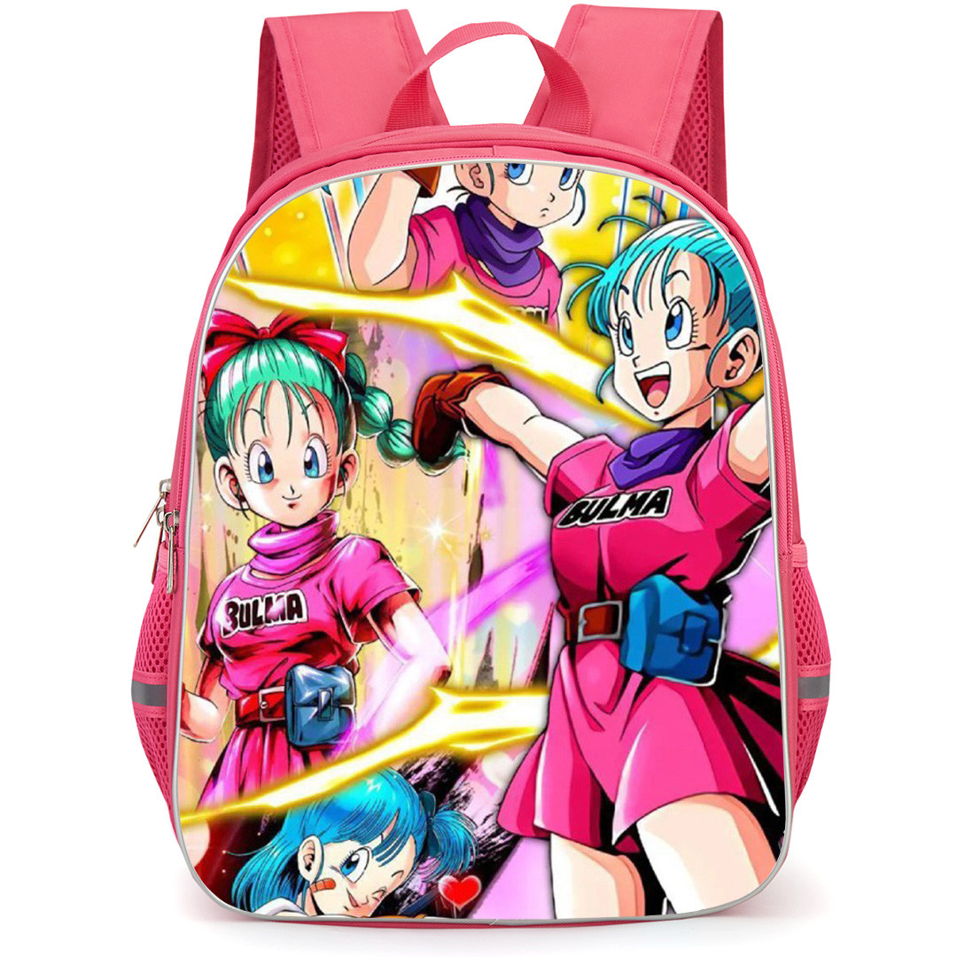 Dragon Ball Z Bulma Backpack School Bag StudentPack - Bulma Happy Power Portrait Collage
