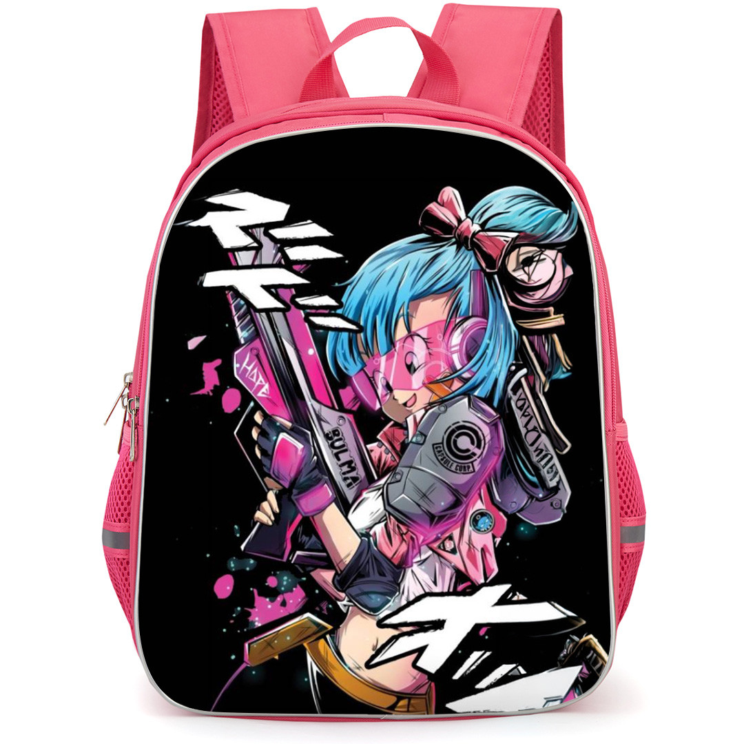 Dragon Ball Z Bulma Backpack School Bag StudentPack - Bulma Holding Gun Smiling Portrait