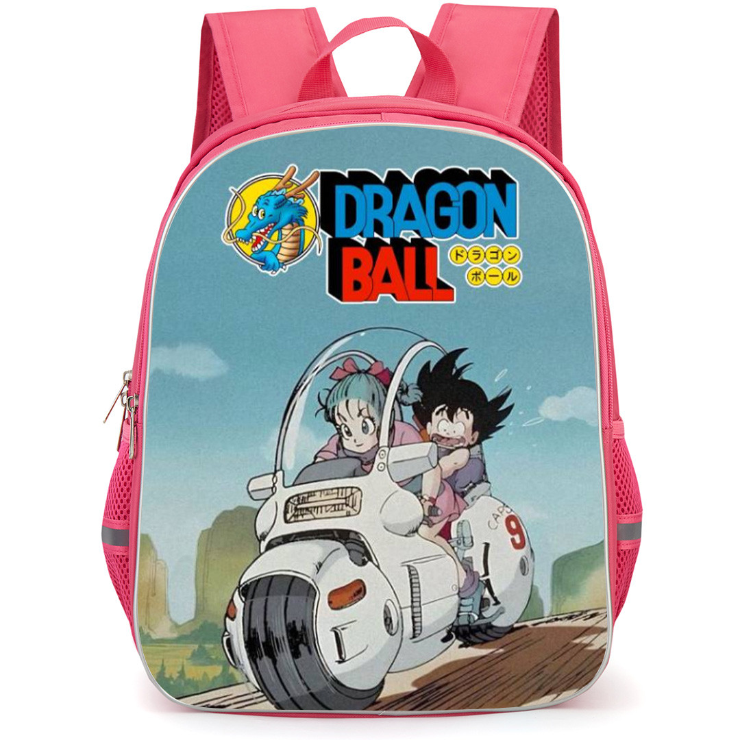 Dragon Ball Z Backpack School Bag StudentPack - Bulma And Goku Riding Retro Series Poster