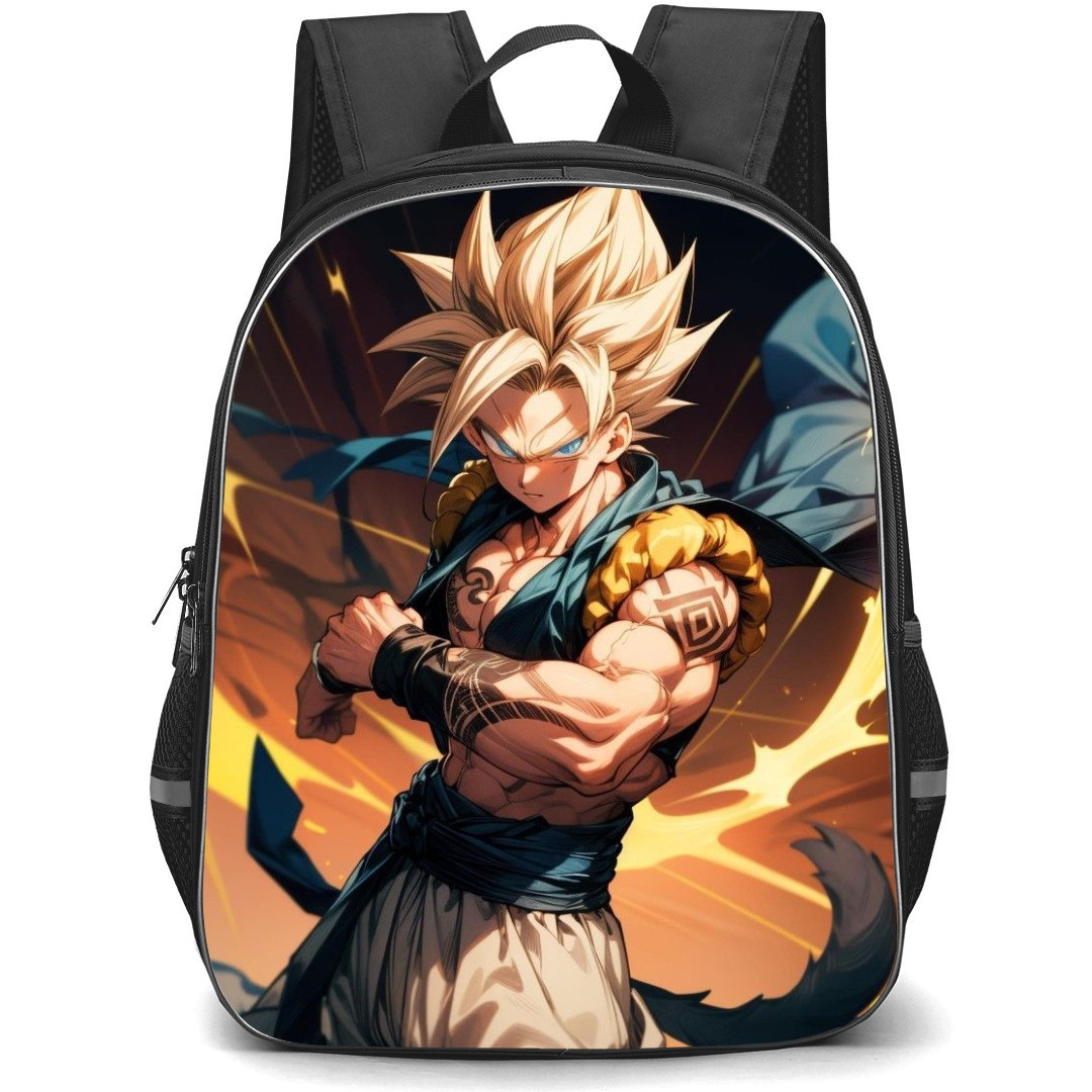 Dragon Ball Gogeta School Backpack StudentPack - Gogeta Portrait Yellow Background