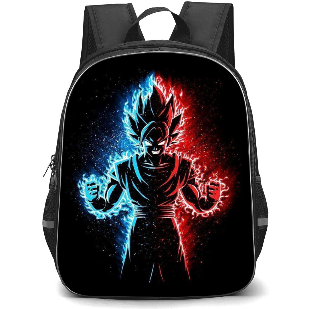 Dragon Ball Goku Backpack StudentPack - Goku Angry Illustration On Black Background