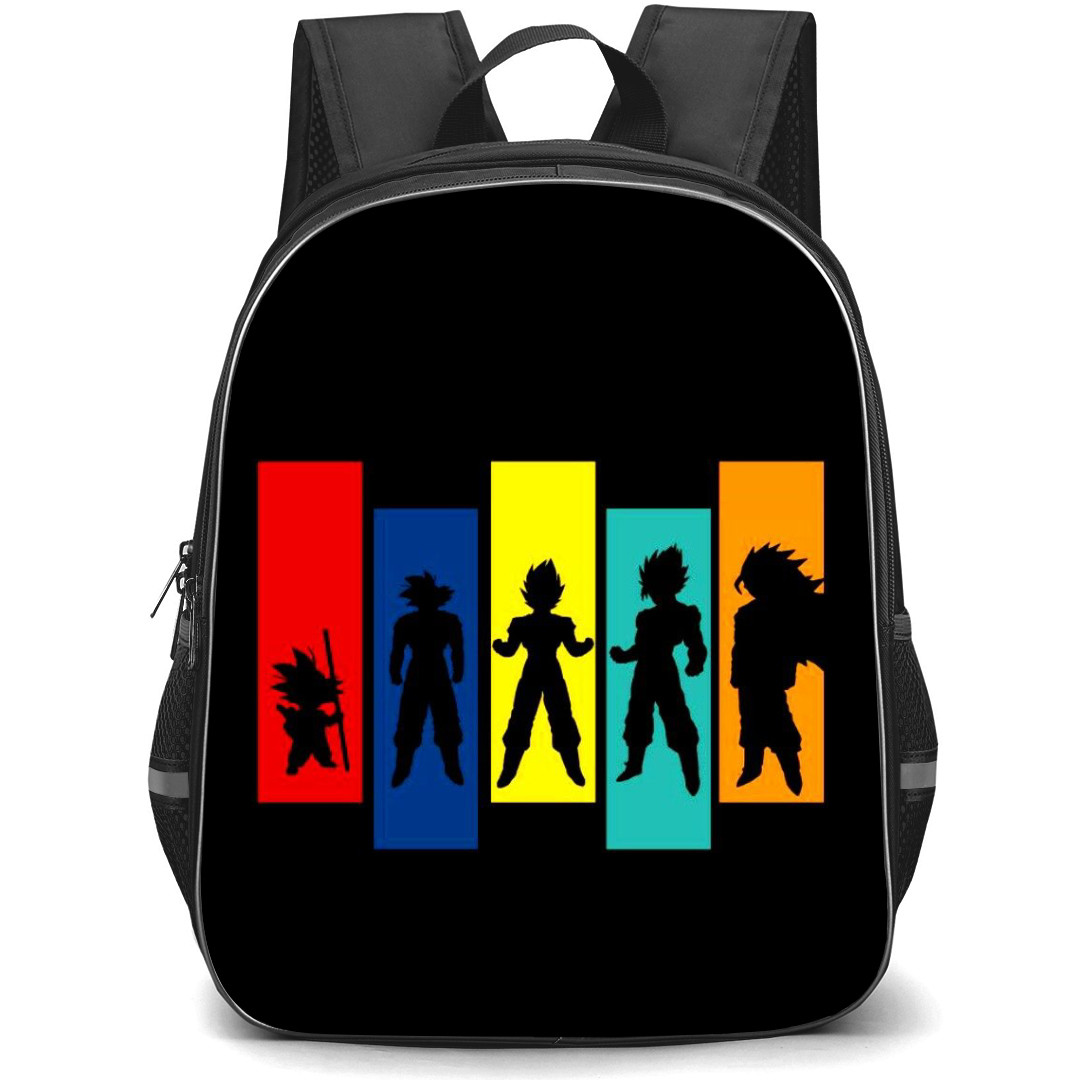Dragon Ball Goku Backpack StudentPack - Goku Different Formations Silhouette Art