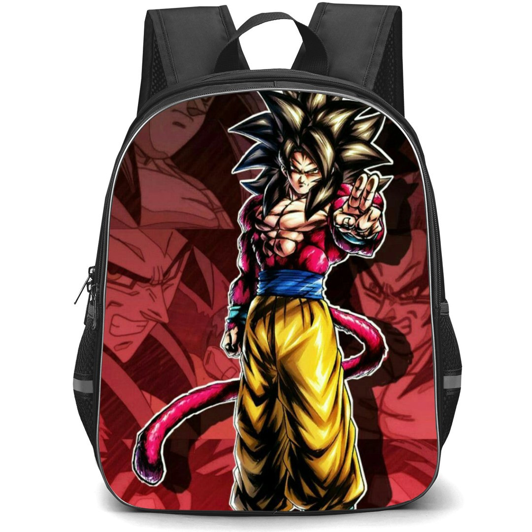 Dragon Ball Goku Backpack StudentPack - Super Saiyan 4 Goku Standing On Comic Background