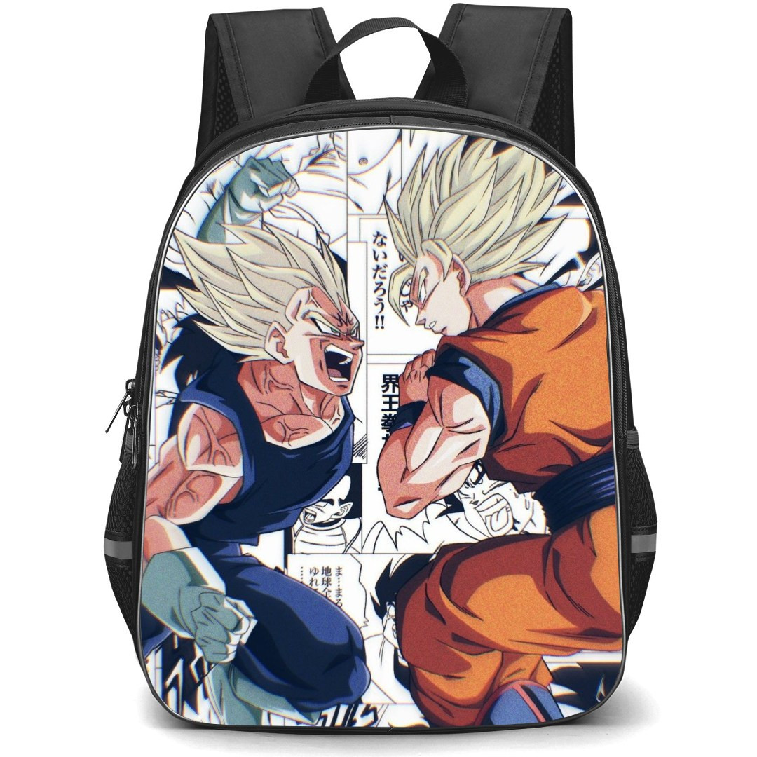 Dragon Ball Backpack StudentPack - Goku Vegeta Fighting On Comic Background