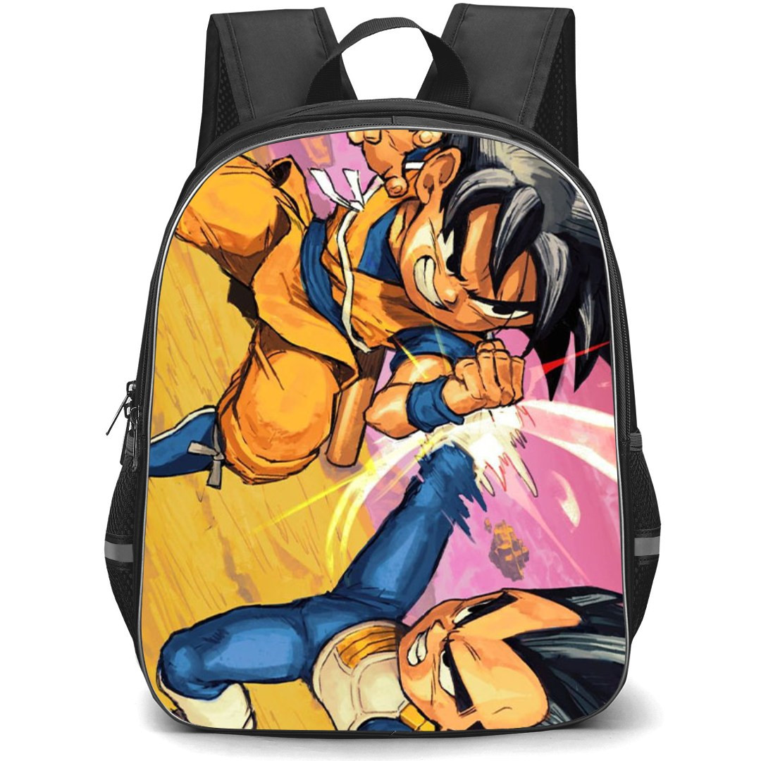 Dragon Ball Daima Backpack StudentPack - Dragon Ball Daima Vegeta And Goku Fighting Anime Drawing Poster
