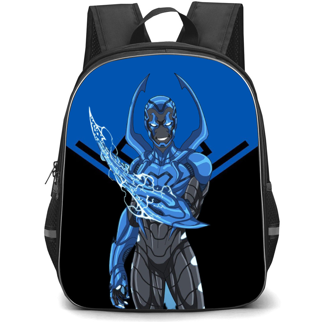 Blue Beetle Backpack StudentPack - Blue Beetle Attack Mode Portrait Sticker Comic Art