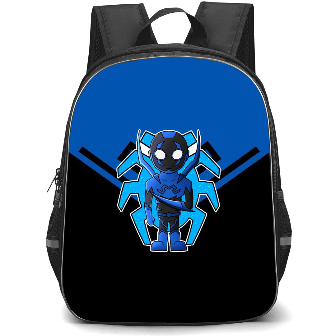 Blue Beetle Backpack StudentPack - Blue Beetle Portrait Cartoon Art Sticker