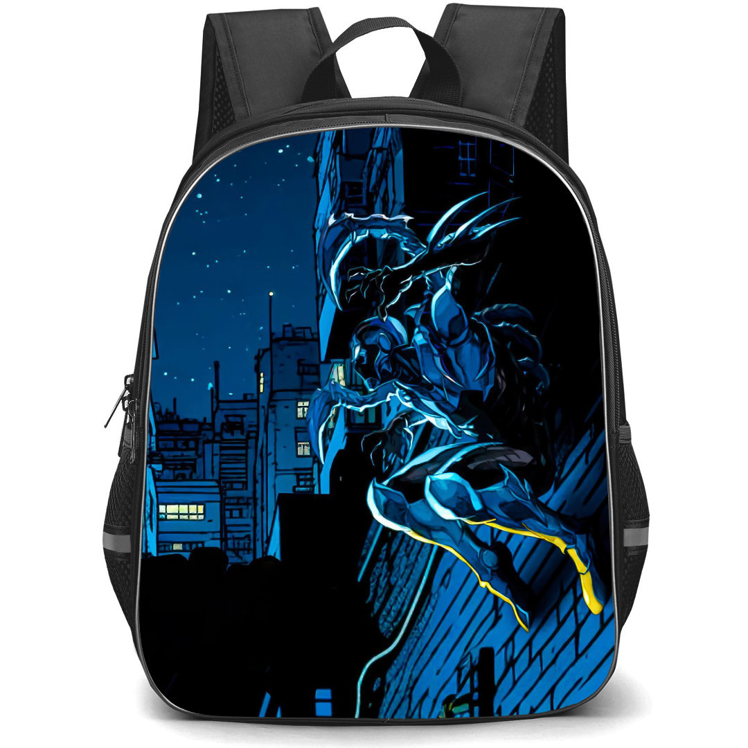 Blue Beetle Backpack StudentPack - Blue Beetle Side Portrait At Night Comic Art