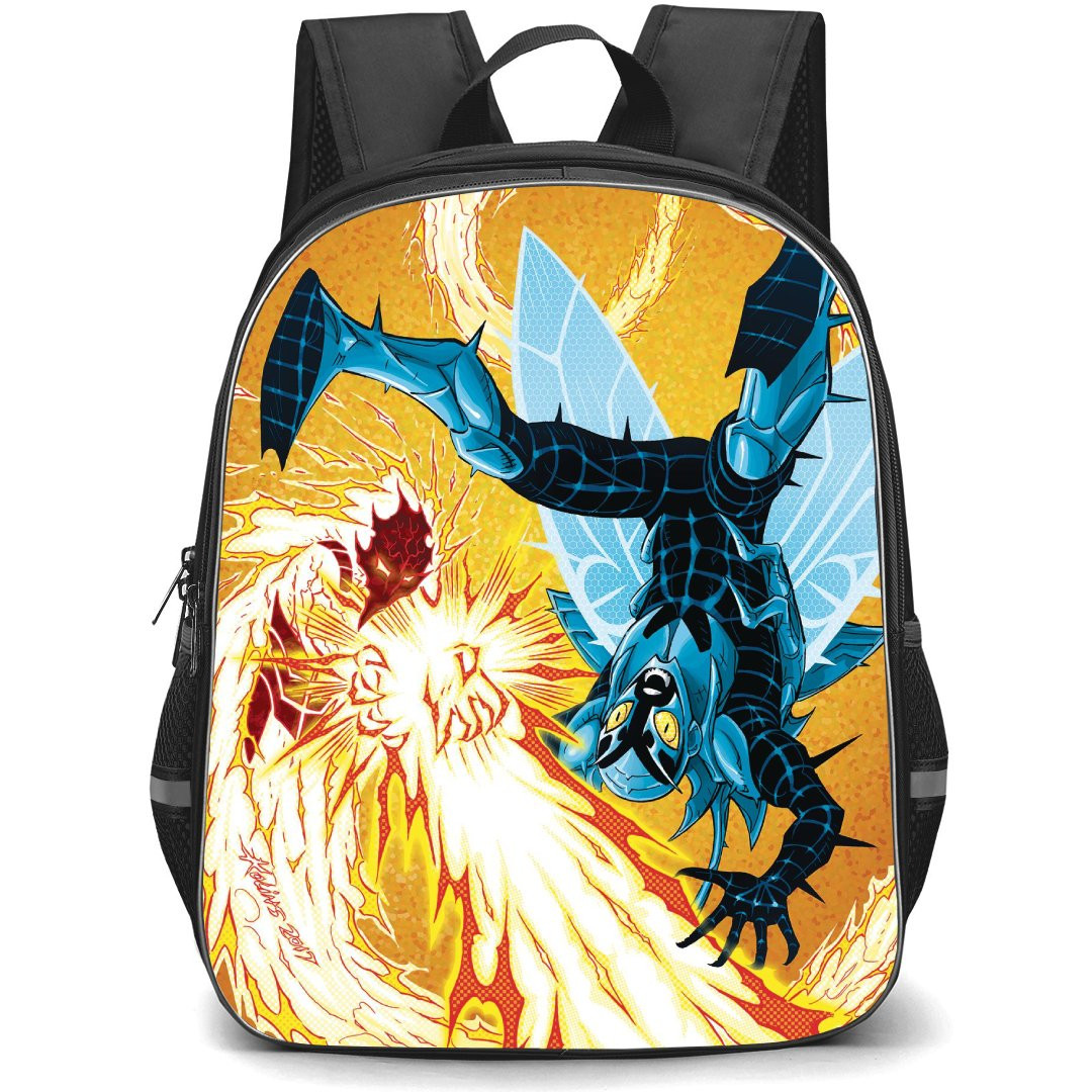 Blue Beetle Backpack StudentPack - Blue Beetle Vs Ghostfire Comic Art