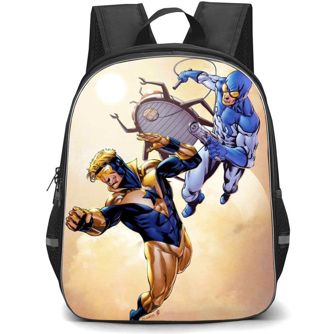 Blue Beetle Backpack StudentPack - Ted Kord And Booster Gold Falling Comic Art