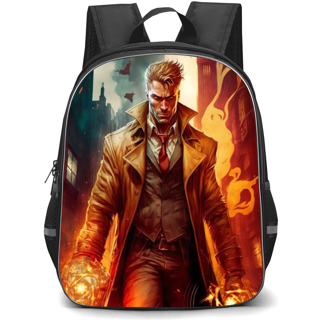 DC's Legends Of Tomorrow John Constantine Backpack StudentPack - John Constantine Illustration Burning City Background