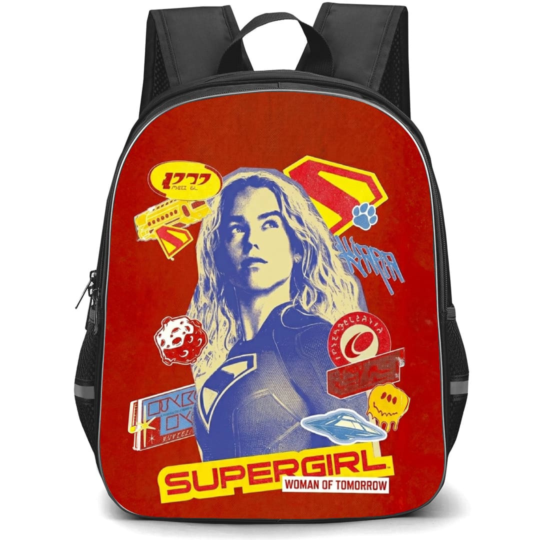 Supergirl Backpack School Bag StudentPack - Supergirl Retro Portrait Sticker Series Poster