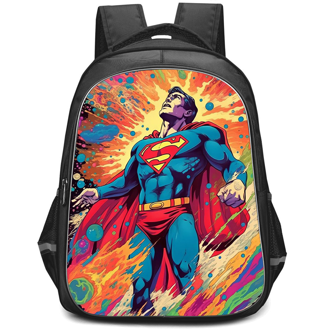 Superman Backpack StudentPack - Superman Trippy Space Art