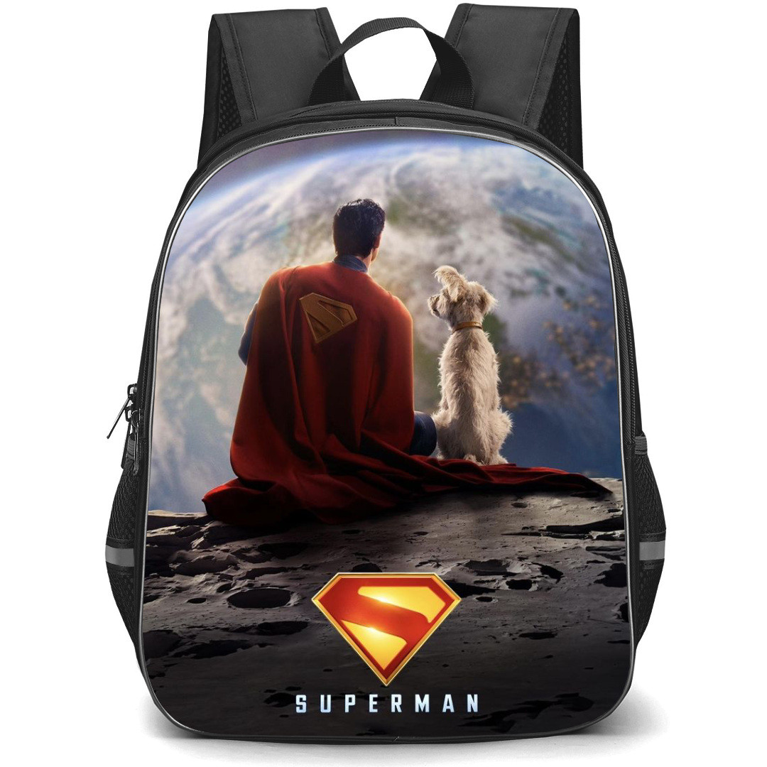 DC Comics Superman Backpack StudentPack - Dog And DC Comics Superman Sitting On Moon Poster