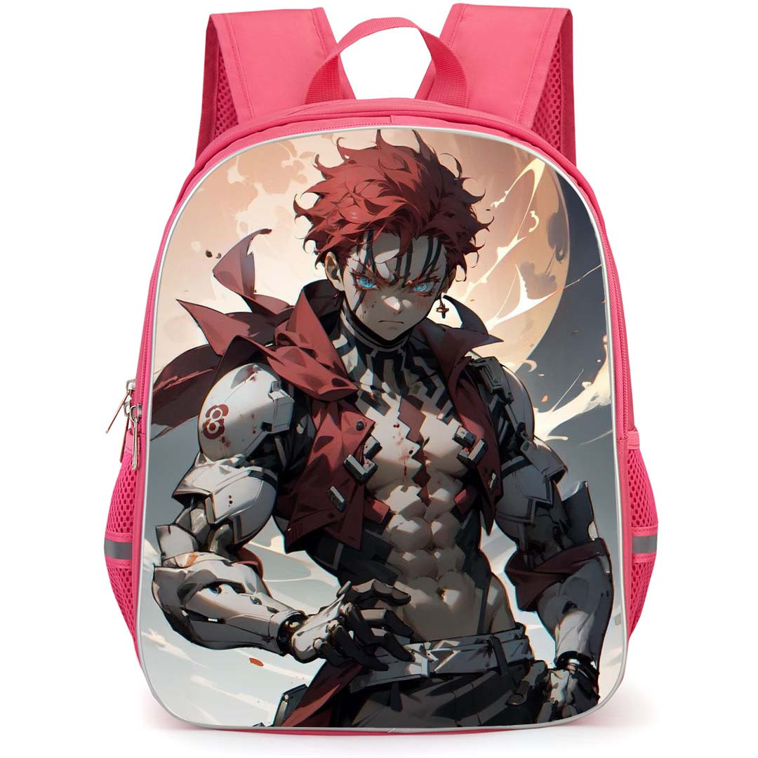 Demon Slayer Akaza Backpack StudentPack - Akaza On Full Moon Background