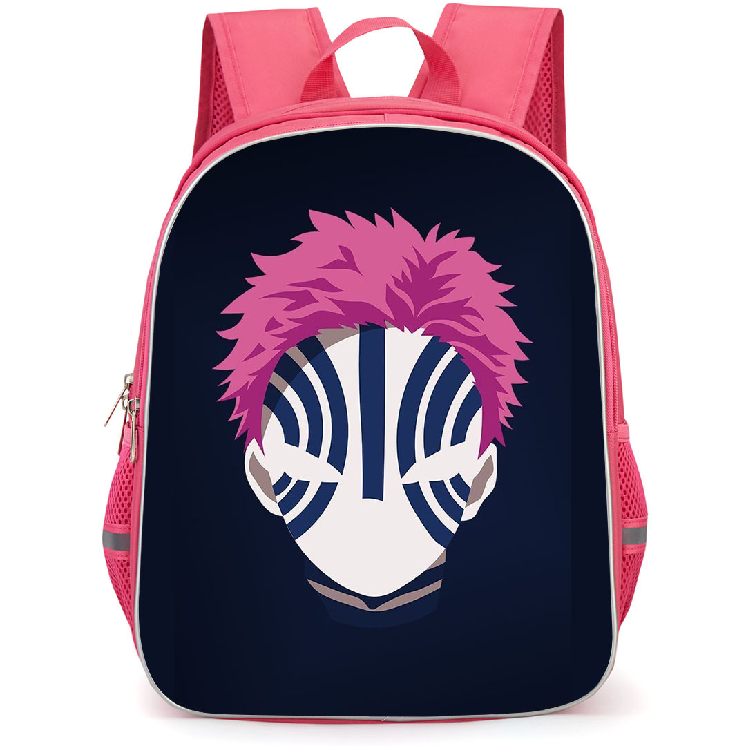 Demon Slayer Akaza Backpack StudentPack - Akaza Head Portrait Minimalist Art On Dark Background