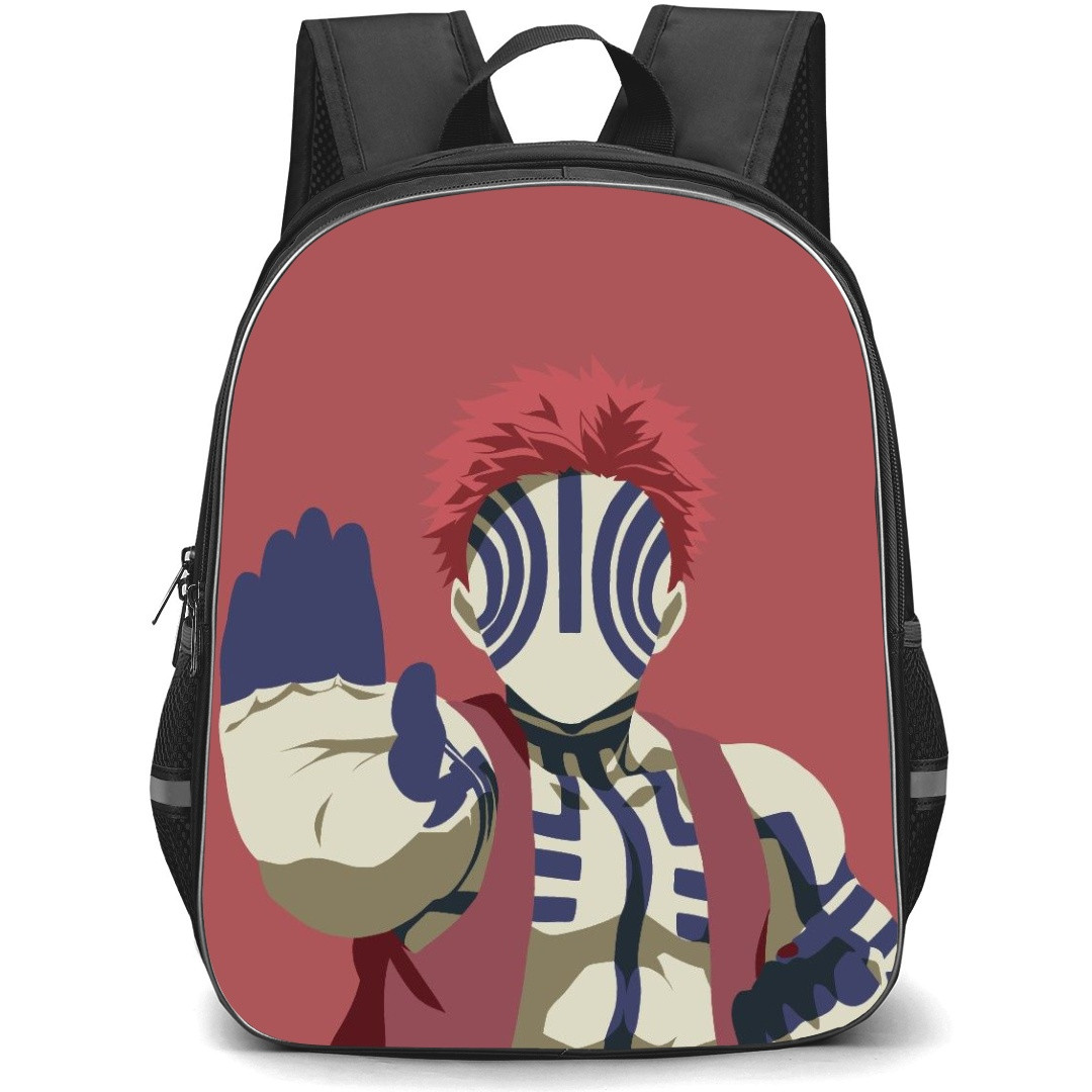 Demon Slayer Akaza Backpack StudentPack - Akaza Portrait Minimalist On Red Background