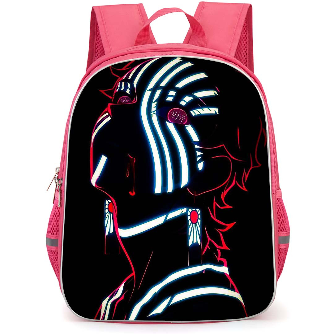 Demon Slayer Akaza Backpack StudentPack - Akaza Silhouette Glowing Face Paint