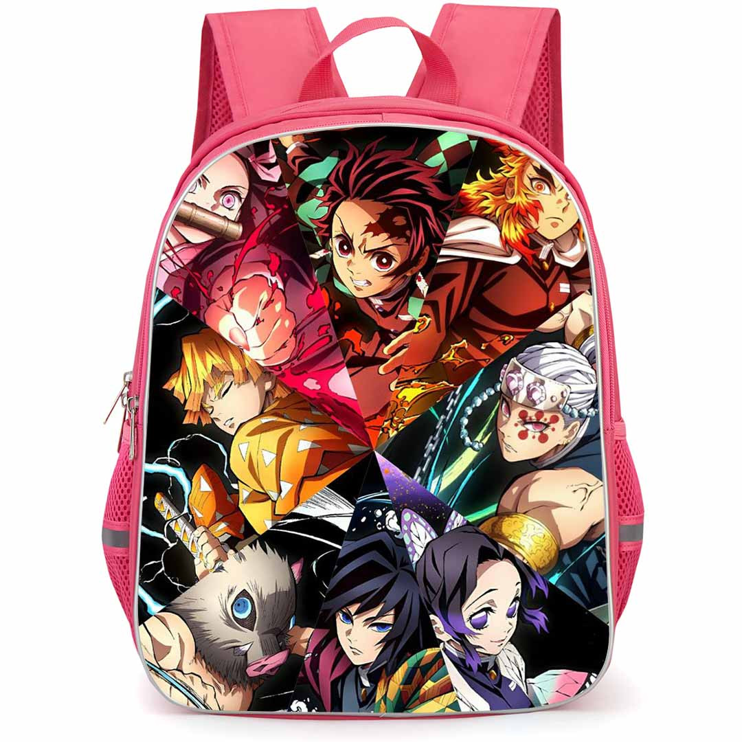 Demon Slayer Backpack StudentPack - Demon Slayer Characters Attacking Pie Collage
