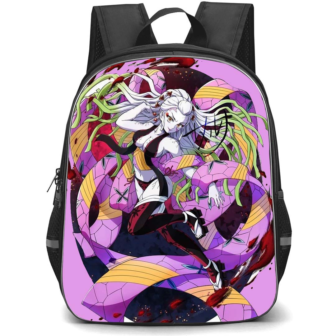 Demon Slayer Daki Backpack StudentPack - Daki Fan Art Sticker On Purple Background