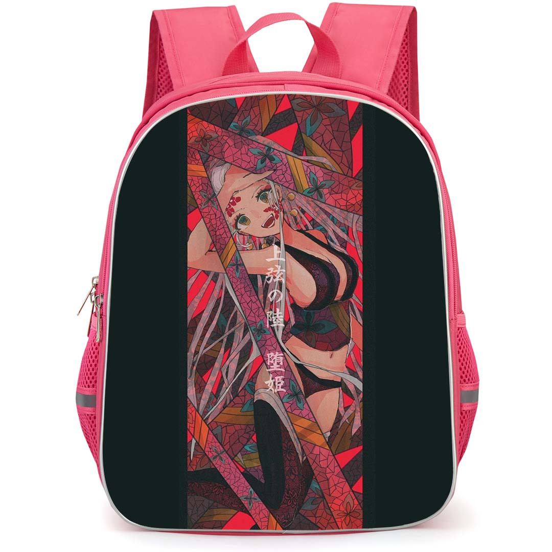 Demon Slayer Daki Backpack StudentPack - Daki Happy Absrtact And Flowers Background