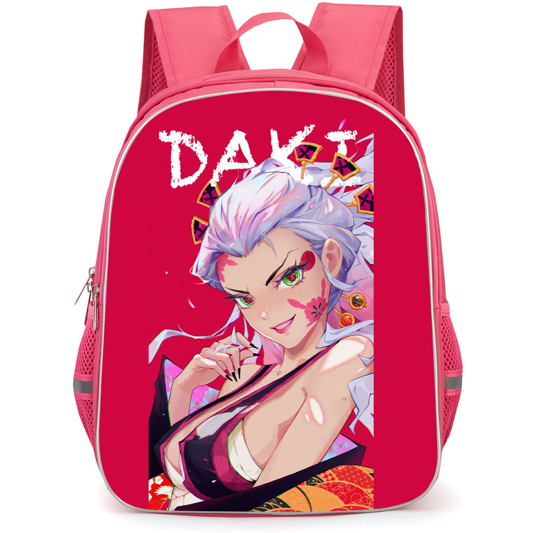 Demon Slayer Daki Backpack StudentPack - Daki Portrait Poster Art On Red Background