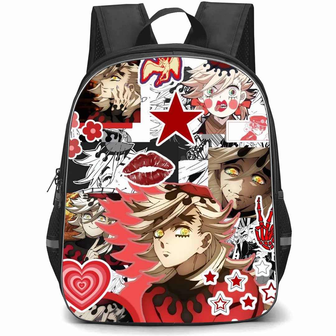 Demon Slayer Douma Backpack StudentPack - Douma Collage Art Roses And Stars