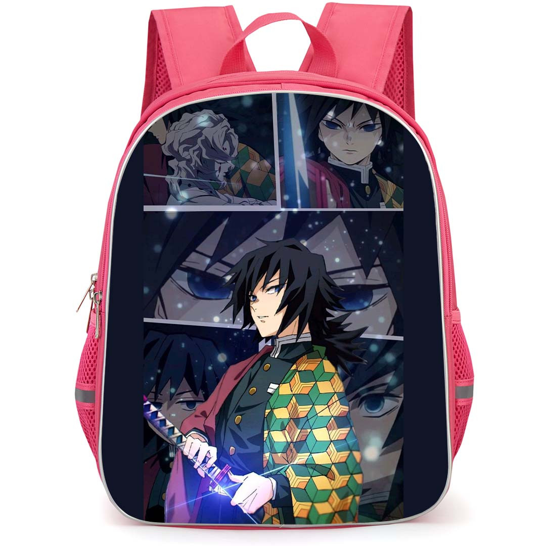 Demon Slayer Giyu Tomioka Backpack StudentPack - Giyu Tomioka Collage Comic Art Background