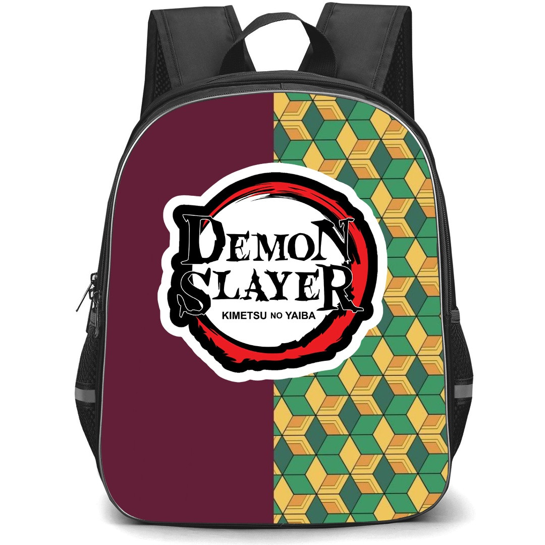 Demon Slayer Giyu Tomioka Backpack StudentPack - Giyu Tomioka Symbol Background