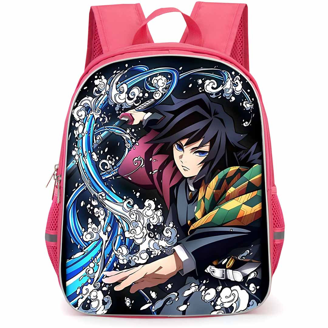 Demon Slayer Giyu Tomioka Backpack StudentPack - Giyu Tomioka Waves Cartoon Art