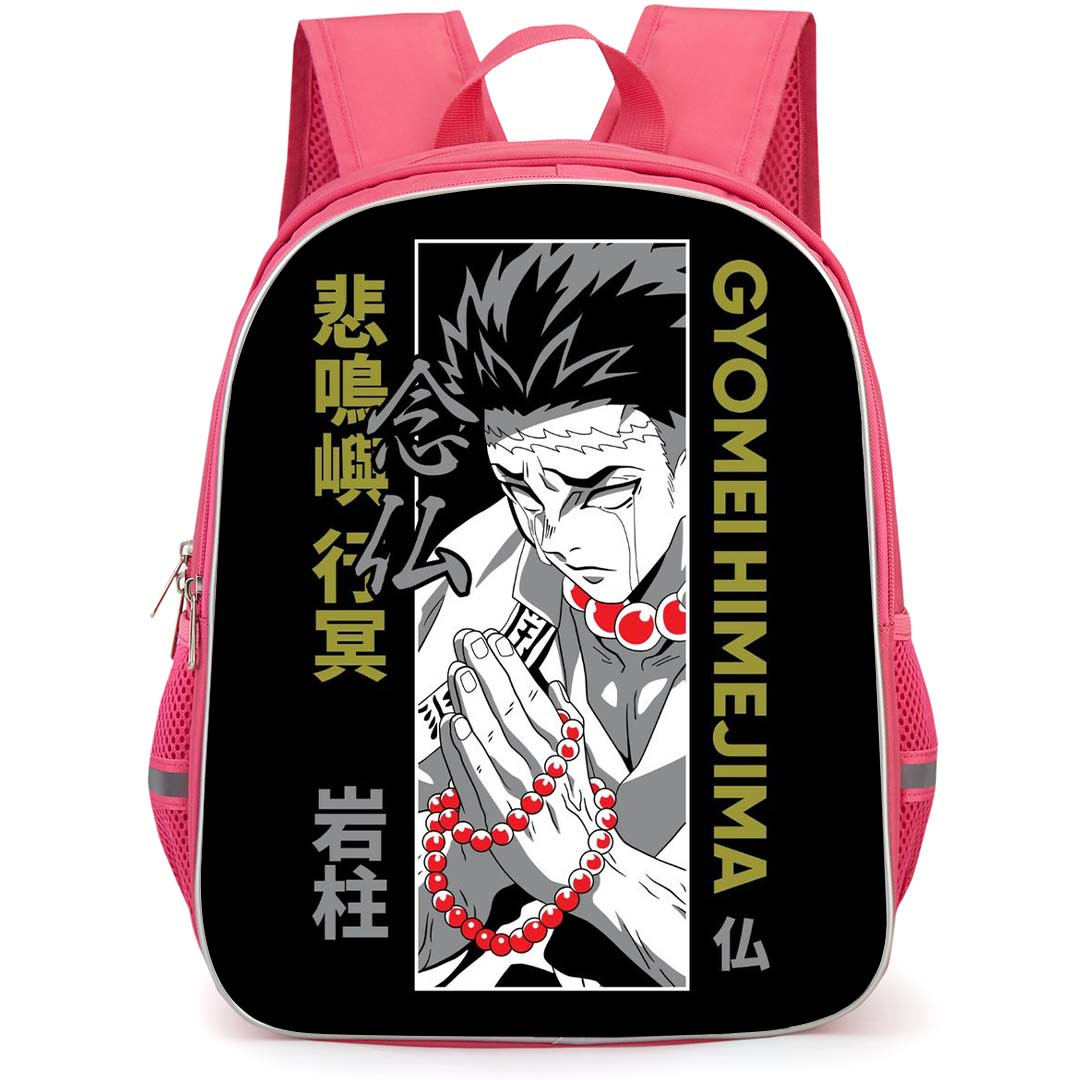 Demon Slayer Gyomei Himejima Backpack StudentPack - Gyomei Himejima Praying Black and White Poster Art