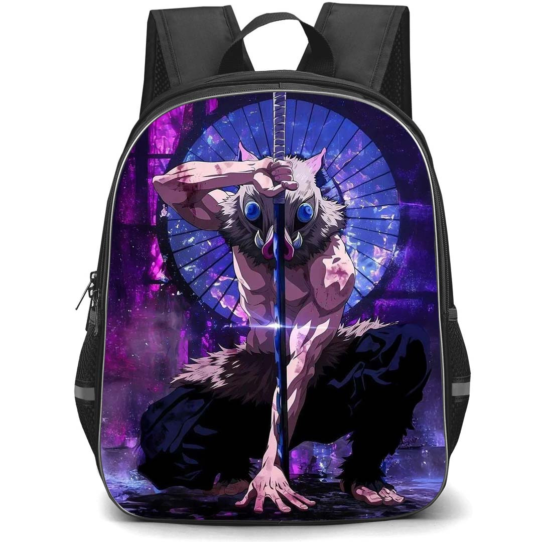 Demon Slayer Inosuke Hashibira Backpack StudentPack - Inosuke Hashibira Kneeling Sword On The Ground