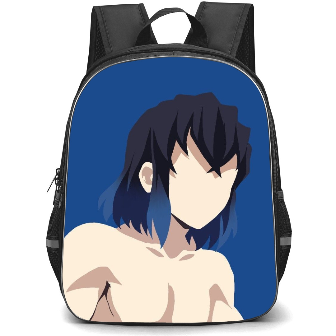 Demon Slayer Inosuke Hashibira Backpack StudentPack - Inosuke Hashibira Portrait Minimalist On Blue Background