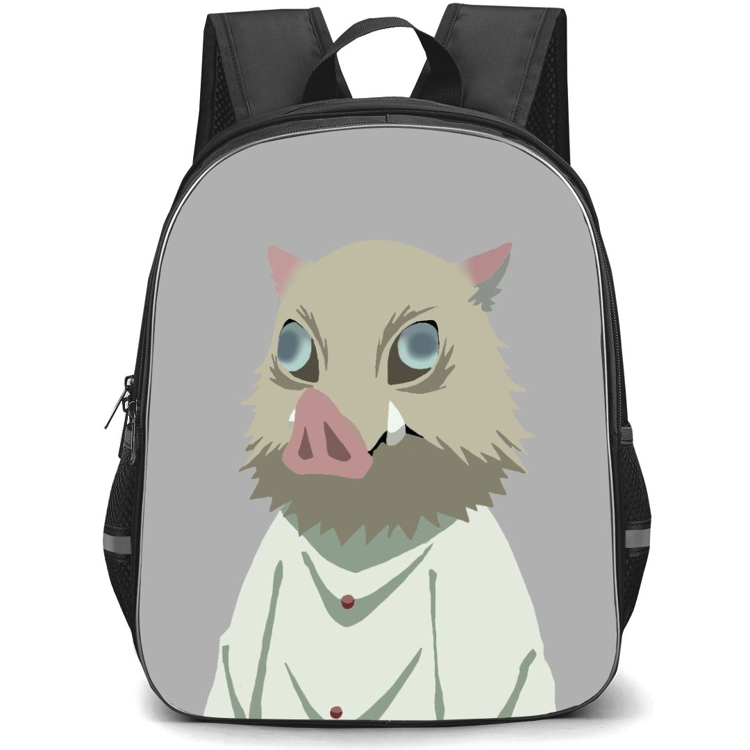 Demon Slayer Inosuke Hashibira Backpack StudentPack - Inosuke Hashibira Portrait Minimalist On Grey Background