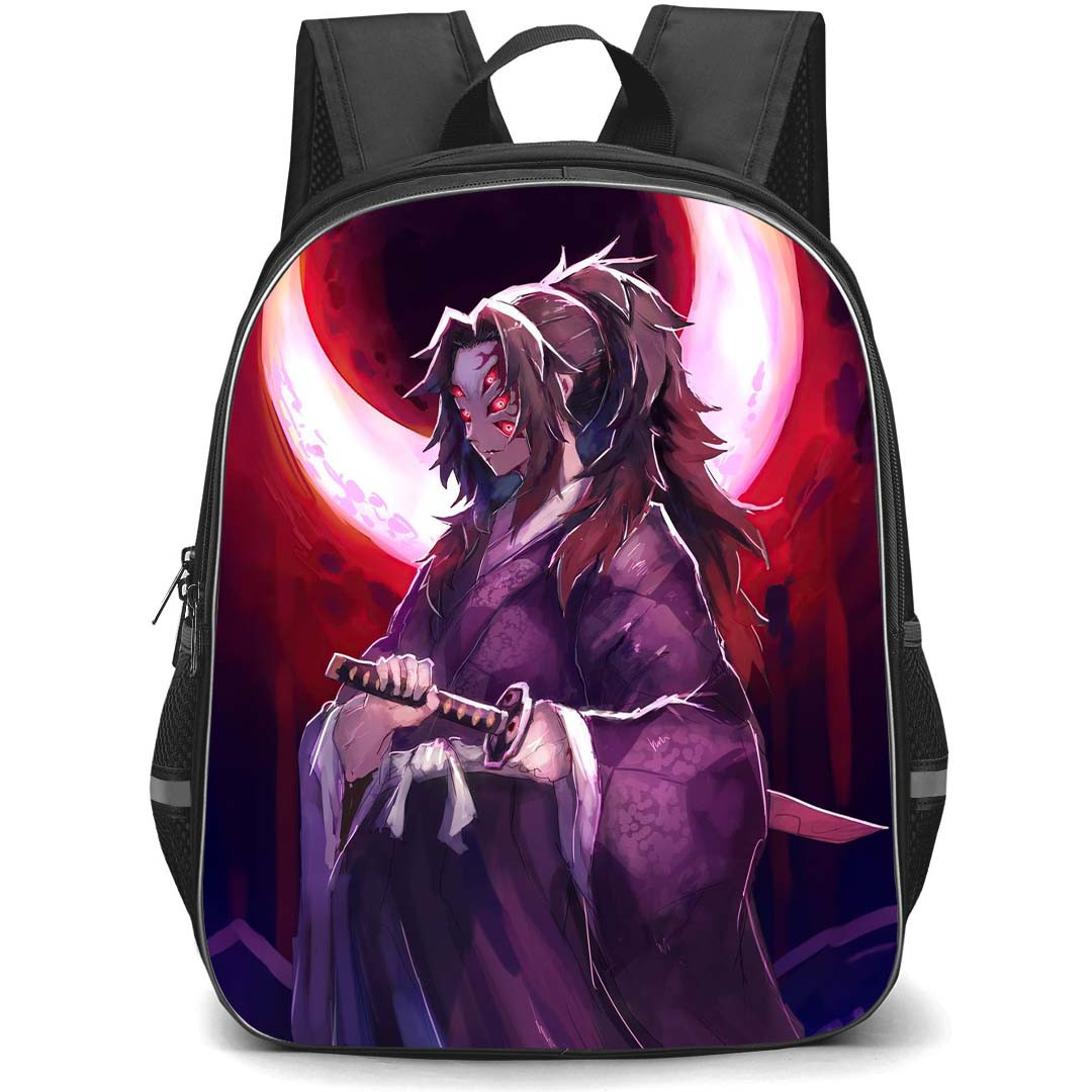 Demon Slayer Kokushibo Backpack StudentPack - Kokushibo Solar Eclipse Background