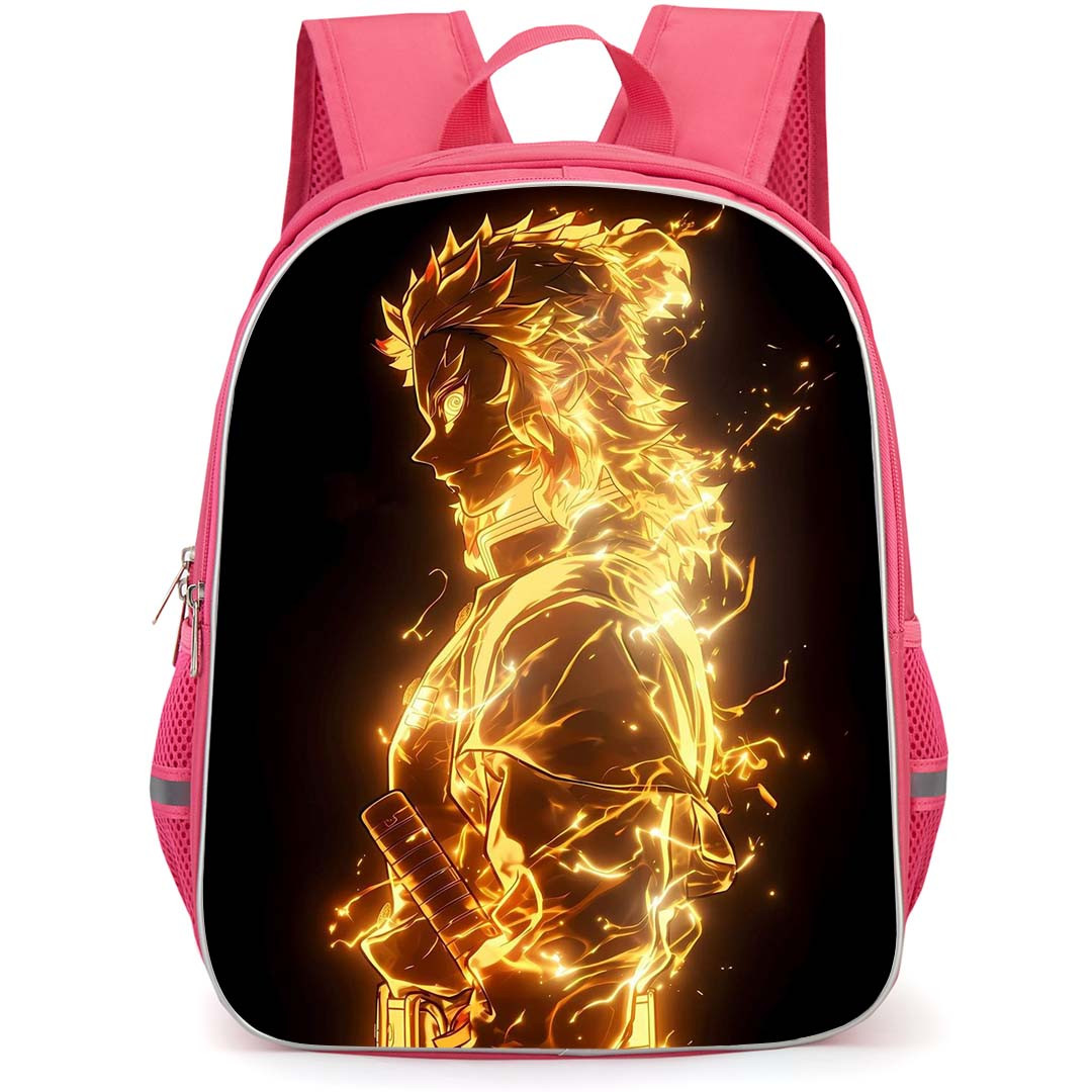 Demon Slayer Kyojuro Rengoku Backpack StudentPack - Kyojuro Rengoku Fire Line Art
