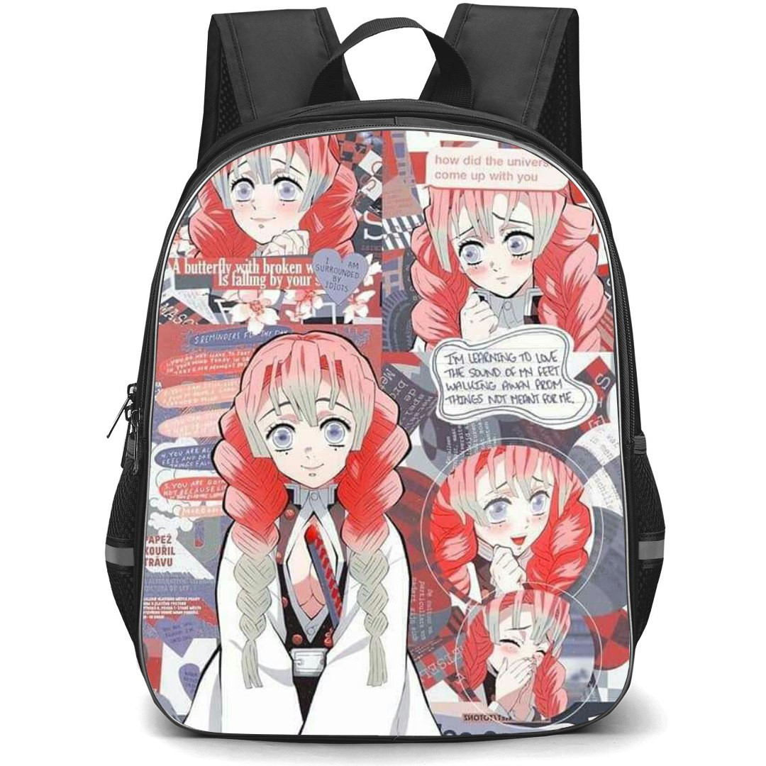 Demon Slayer Mitsuri Kanroji Backpack StudentPack - Mitsuri Kanroji Collage