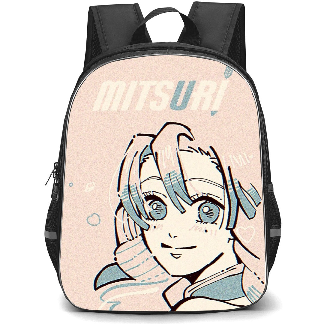 Demon Slayer Mitsuri Kanroji Backpack StudentPack - Mitsuri Kanroji Illustration On Pink Background