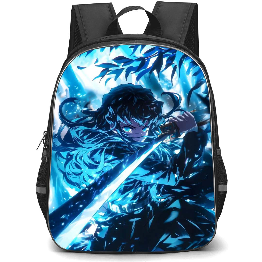 Demon Slayer Muichiro Tokito Backpack StudentPack - Muichiro Tokito Fight Pose Light Background