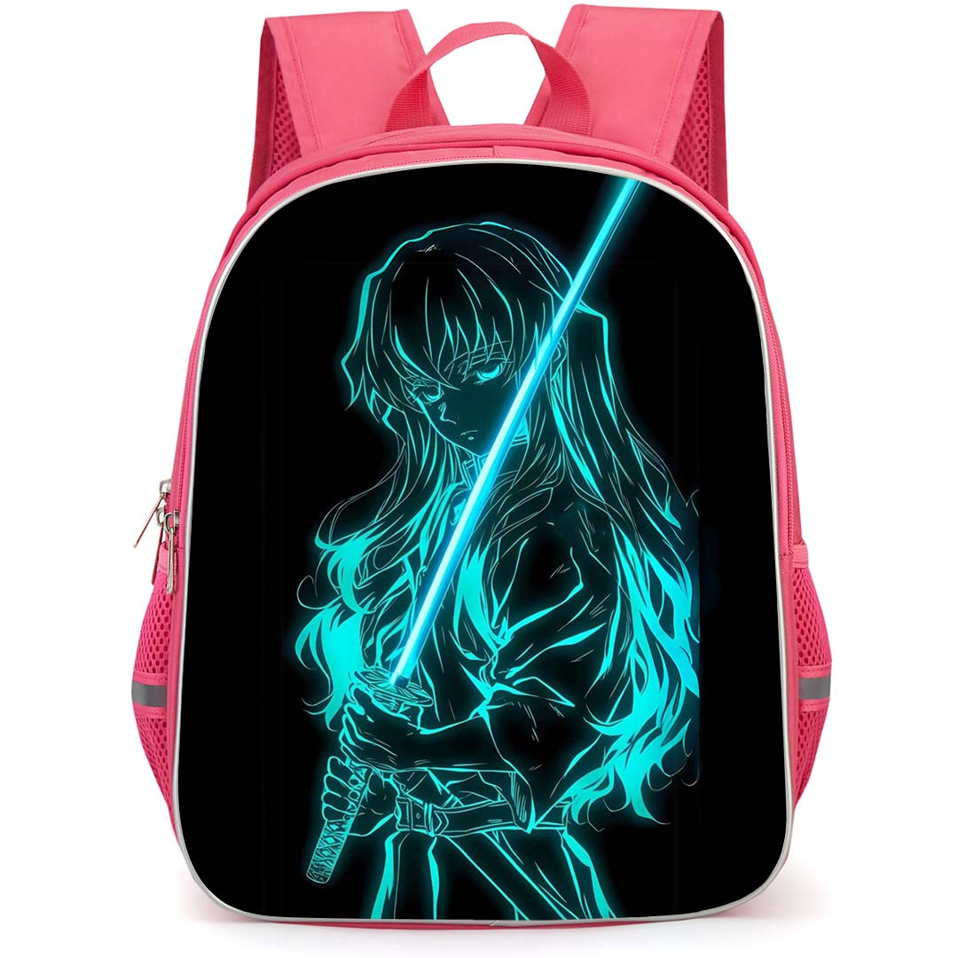 Demon Slayer Muichiro Tokito Backpack StudentPack - Muichiro Tokito Line Art Minimalist On Black Background