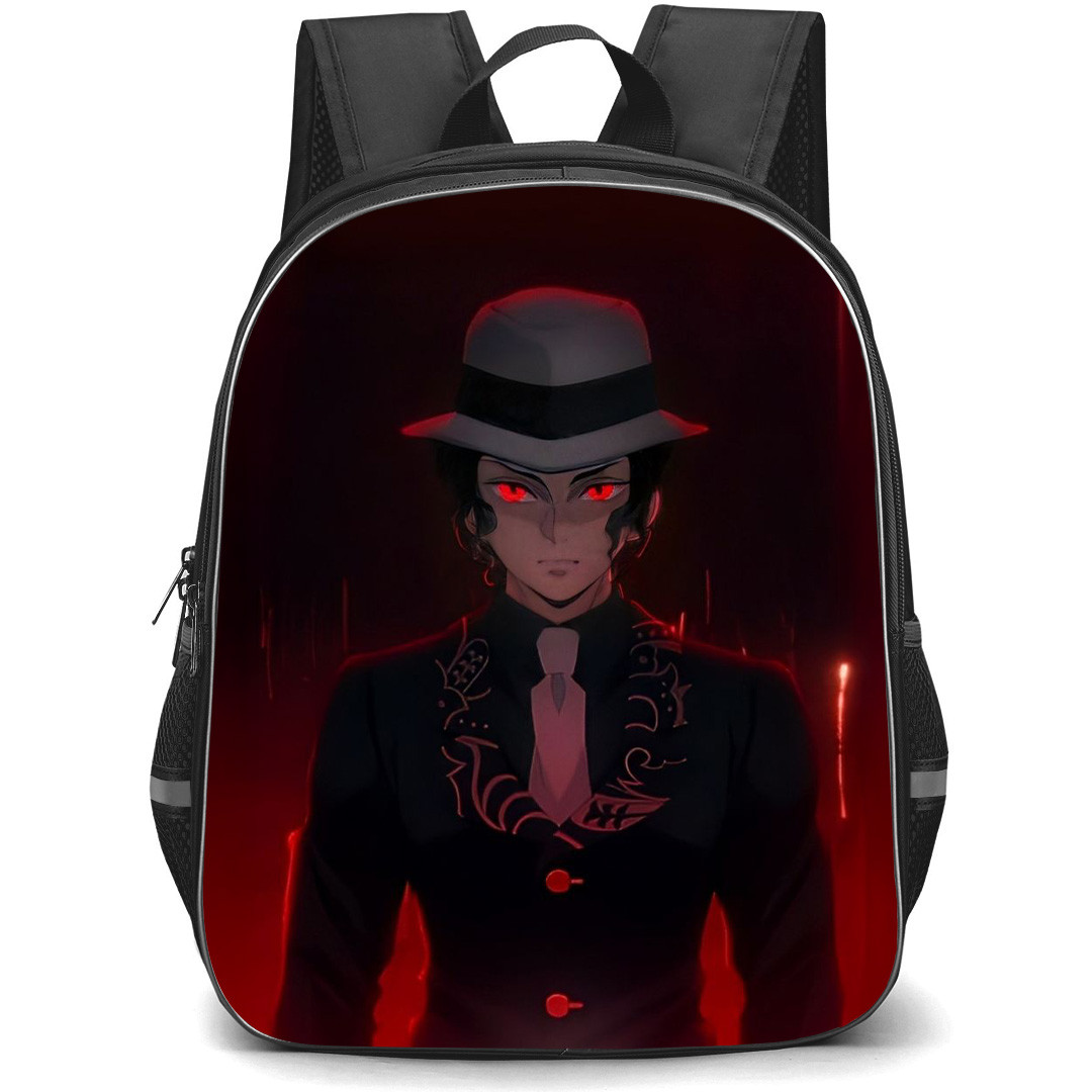 Demon Slayer Muichiro Tokito Backpack StudentPack - Muzan Kibutsuji Standing Portrait Red Background