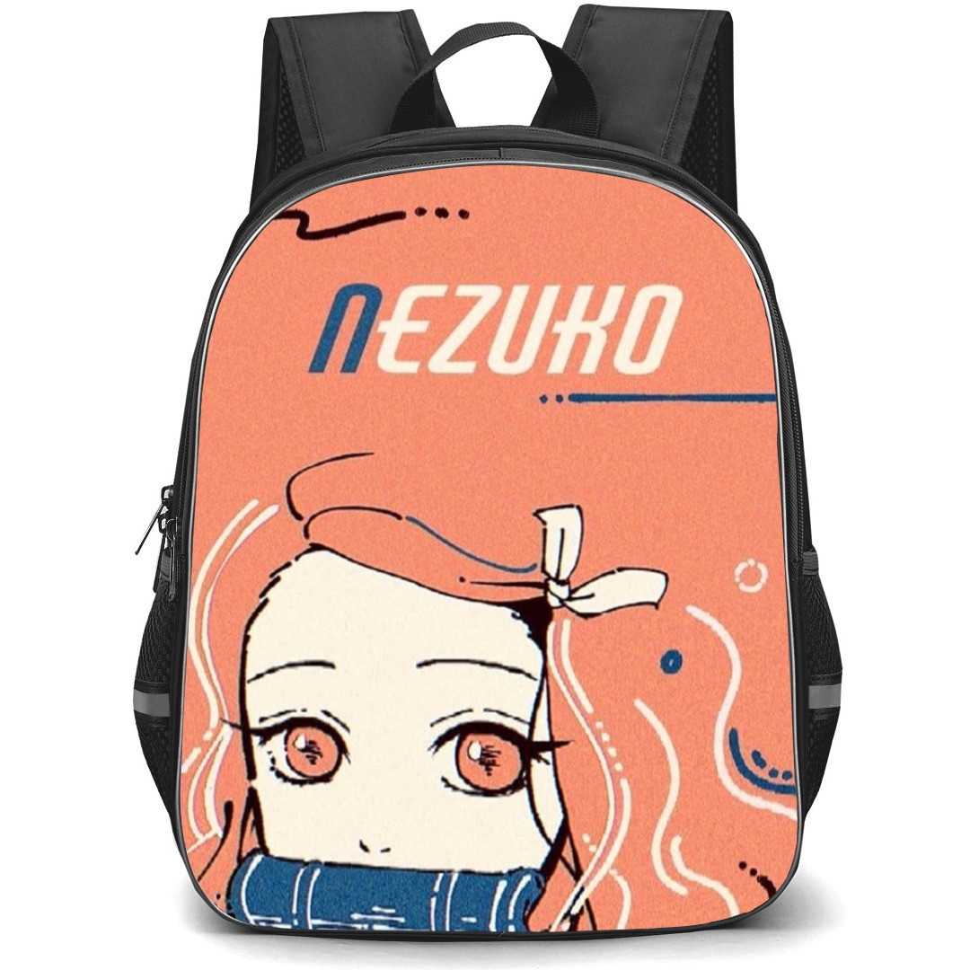 Demon Slayer Nezuko Kamado Backpack StudentPack - Nezuko Kamado Illustration On Pink Background