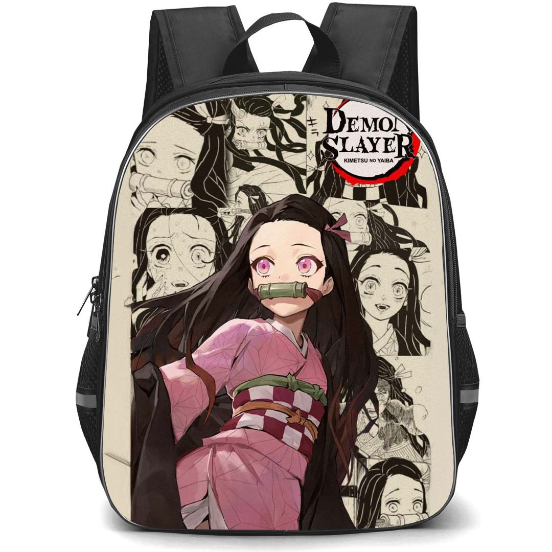 Demon Slayer Nezuko Kamado Backpack StudentPack - Nezuko Kamado Manga Portrait Background