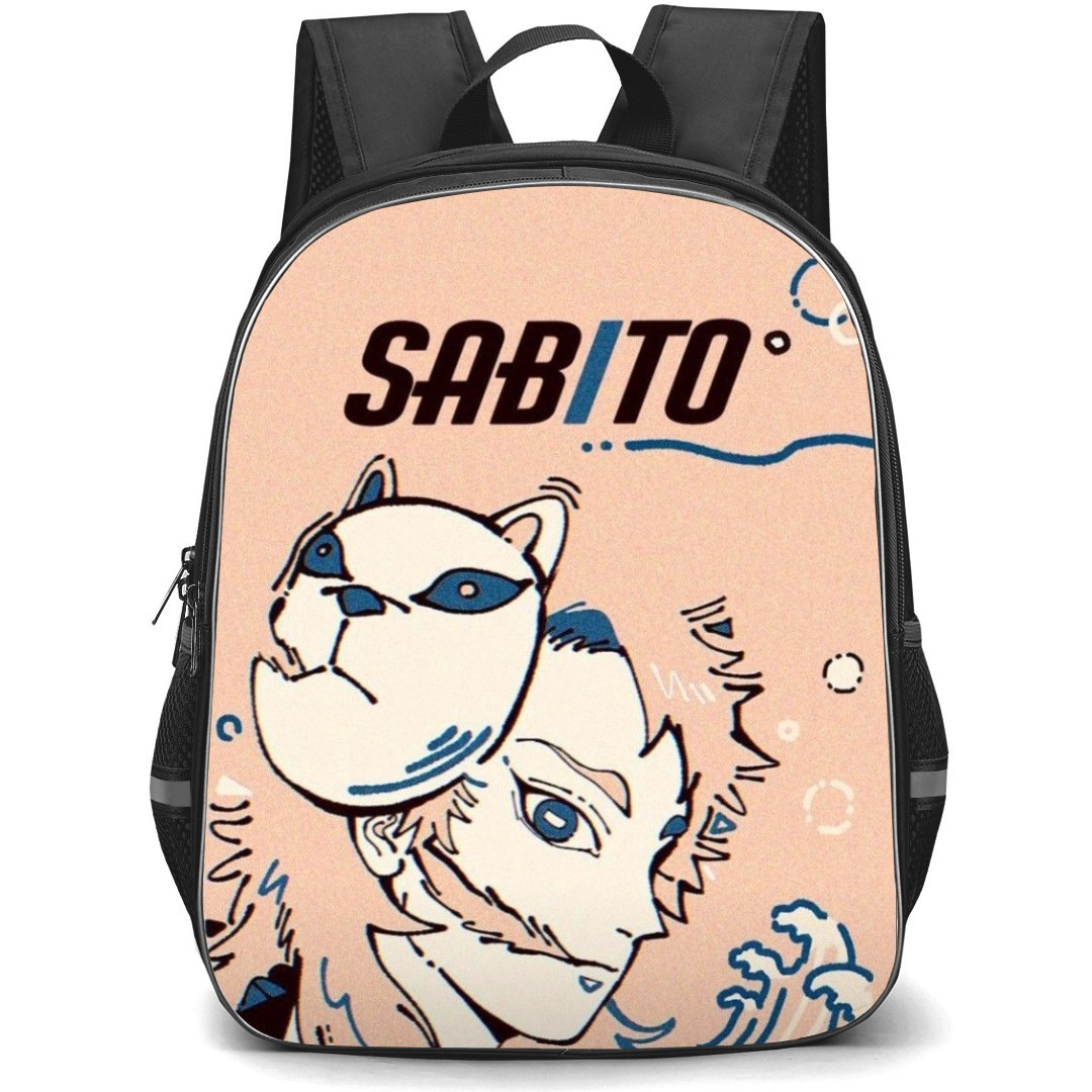 Demon Slayer Sabito Backpack StudentPack - Sabito Illustration On Pink Background
